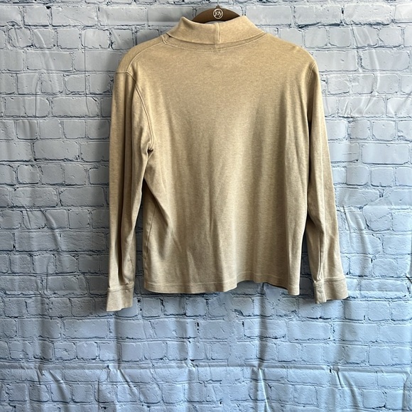L. L. Bean Tan turtle neck long sleeve top woman’s size medium - Picture 3 of 3